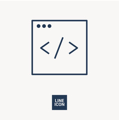 programming isolated minimal icon. making website graph line vector icon for websites and mobile minimalistic flat design. 