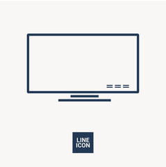 lcd tv isolated minimal icon. big tv graph line vector icon for websites and mobile minimalistic flat design. 