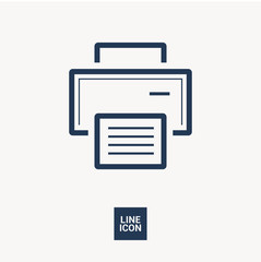 printer isolated minimal icon. print machine graph line vector icon for websites and mobile minimalistic flat design. 