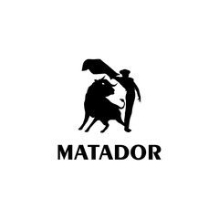 Matador sillhouette logo icon vector. - obrazy, fototapety, plakaty