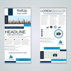 Modern roll-up business banners vector template