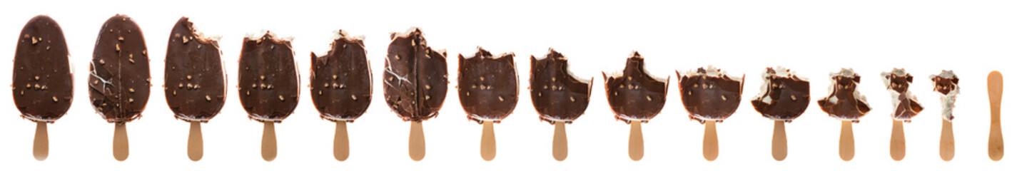 set of ice cream chocolate covered