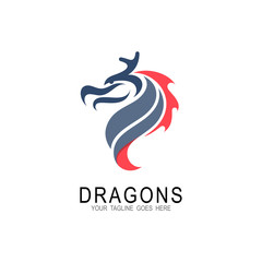 Dragon logo , martial arts logo + traditional icon + flying dragon symbol