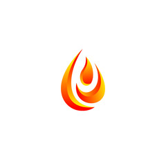 abstract 3D fire icon template concept vector logo