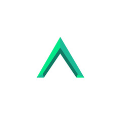 Vector letter A 3d concept logo