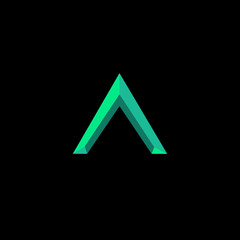 Vector letter A 3d concept logo