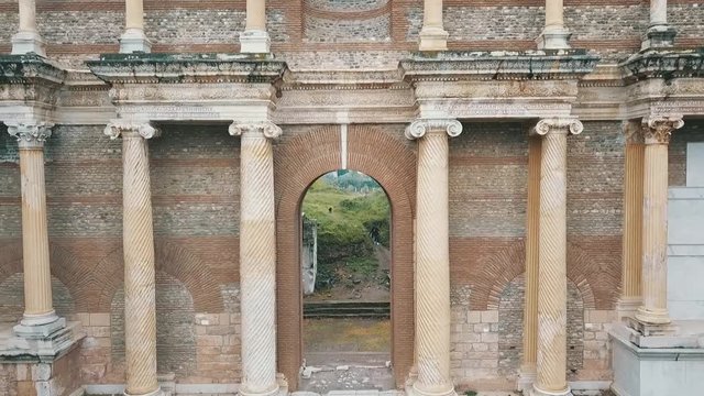 SART ANTİK KENT MANISA TURKEY TOP VIEW DRONE