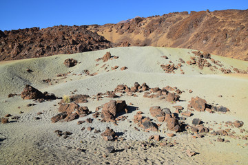 Księżycowy krajobraz  - Pustynia i pole zastygłej magmy na Teneryfie © Tomasz Aurora