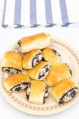 Poppy seeds cookies served on the plate