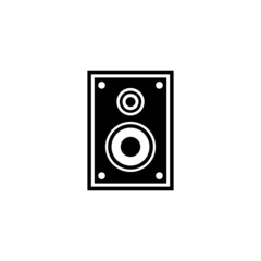 Subwoofer speaker icon vector in black solid flat design icon isolated on white background