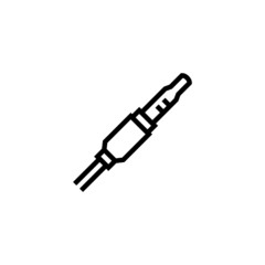 Sound cable vector icon in linear, outline icon isolated on white background