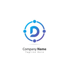 initial letter D logo with circle and dot element. design vector illustration people logo. logo for company. icon