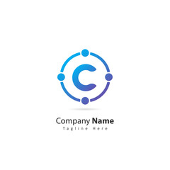 initial letter C logo with circle and dot element. design vector illustration people logo. logo for company. icon