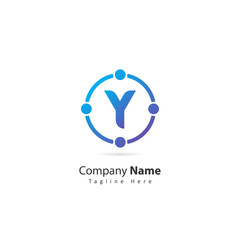 initial letter Y logo with circle and dot element. design vector illustration people logo. logo for company. icon