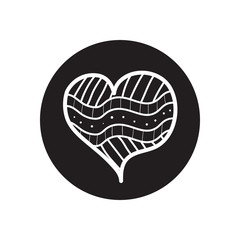 heart with abstract lines, line block style