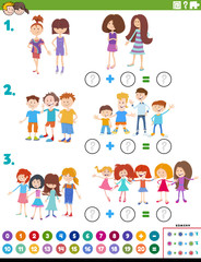 Fototapeta premium maths addition educational task with children