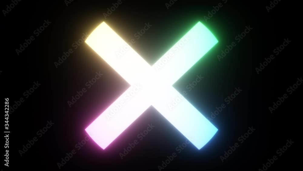 Aufkleber gradient x сross neon holographic motion loop background