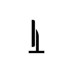 Tv side icon in black solid flat design icon isolated on white background