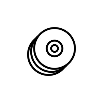recommend clip art: Disk icon in linear, outline icon isolated on white background