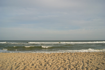 Fototapeta na wymiar Sandy beach and sea view