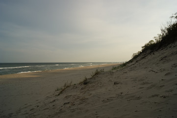 Sandy beach and sea view