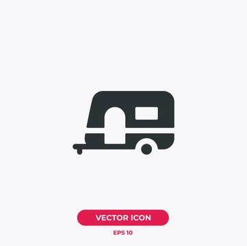 Transport, caravan, camping vector icon illustration. Ui/Ux. Premium quality.