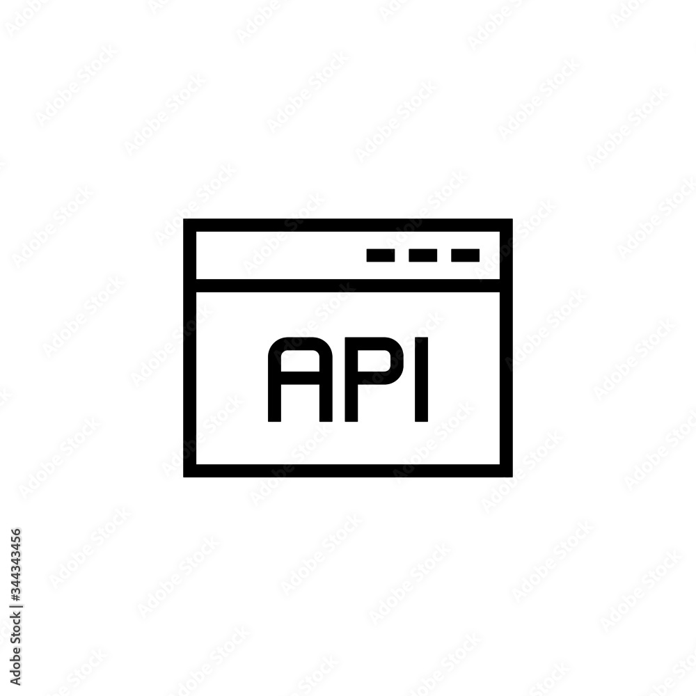 Poster web apps icon in linear, outline icon isolated on white background