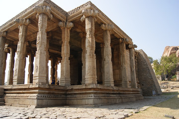 Ancient temples with columns in India