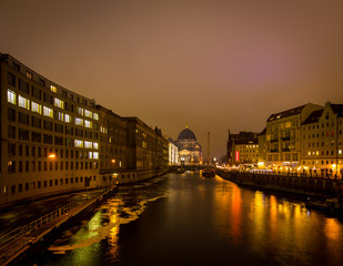 waterfront at night in Berlin