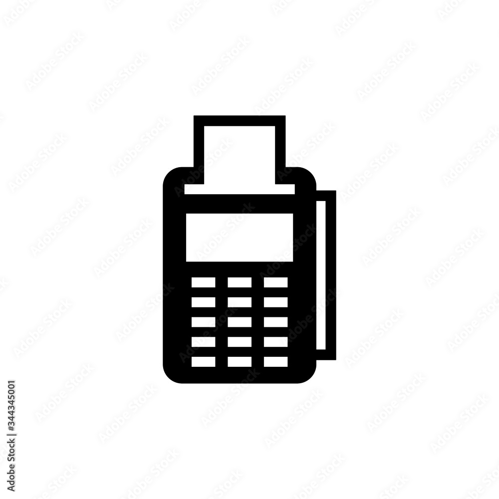 Poster card machine vector icon in black solid flat design icon isolated on white background