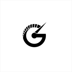 Vector letter G speedometer concept logo design template illustration eps 10