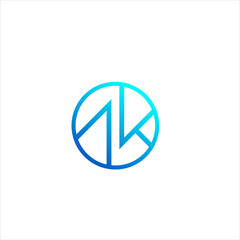 Letter AK monogram icon logo vector template design isolated on white background eps 10