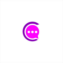 Vector chat messenger concept logo design template illustration eps 10