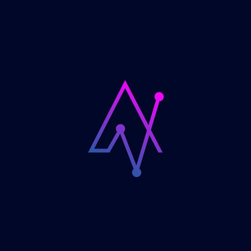 Vector Letter A analytics concept logo template illustration