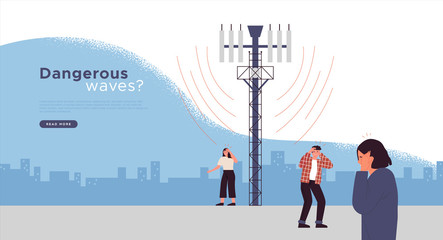 5G tower health risk danger template concept