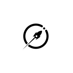Vector rocket in circle icon concept logo design template illustration eps 10