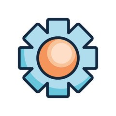 user interface concept, setting symbol, gear wheel icon, line color style