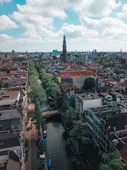 Amsterdam Netherlands, city in Europe. Aerial photography