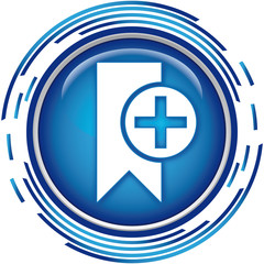 Obraz premium bookmark plus icon