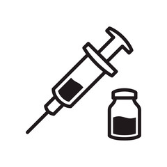 Vaccine icon in trendy outline style design. Isolated on white background. Vector graphic illustration. Suitable for website design, logo, app, template, and ui. Editable vector stroke. EPS 10.