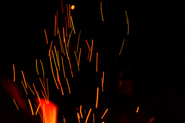 Fire Sparks for digital compositing on Black Background