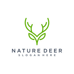 nature deer logo  line art style