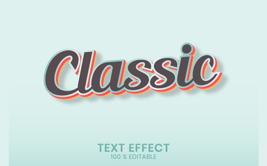 Classic 3D Text Style Effect