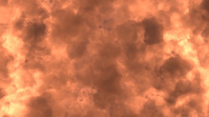 3D Rendering of dense smoke with heat flame erupting inside. Concept for dangerous fire background