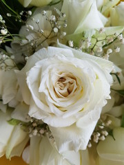 white roses bouquet