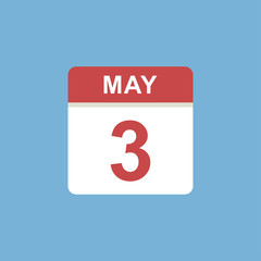calendar - May 3 icon illustration isolated vector sign symbol