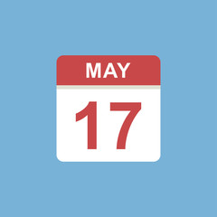 calendar - May 17 icon illustration isolated vector sign symbol