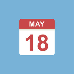 calendar - May 18 icon illustration isolated vector sign symbol