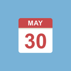 calendar - May 30 icon illustration isolated vector sign symbol