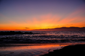 Fototapeta na wymiar California Beach at Beautiful Sunset